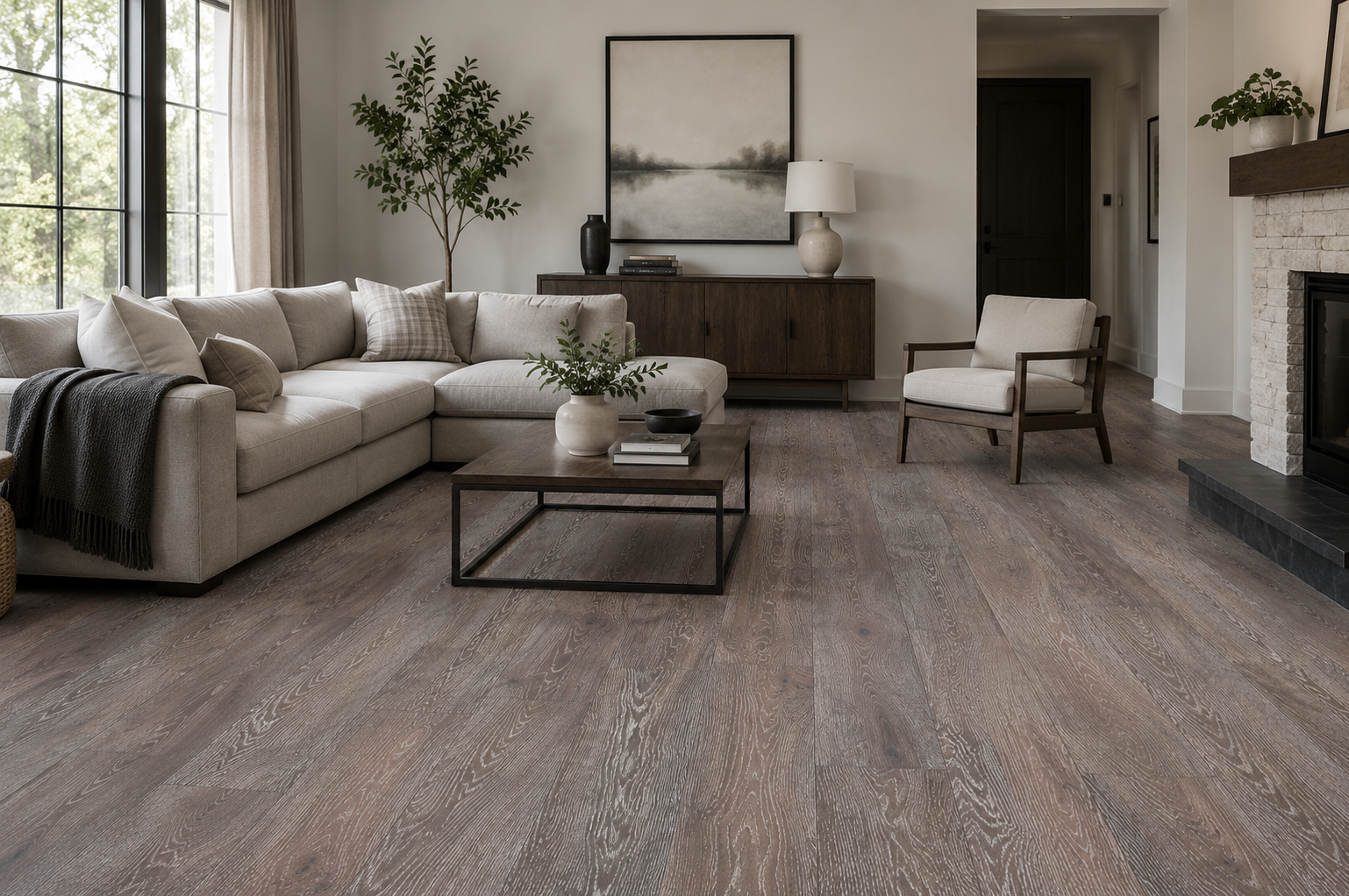 New Bracken Oak (2023 Edition) engineered oak plank flooring sample